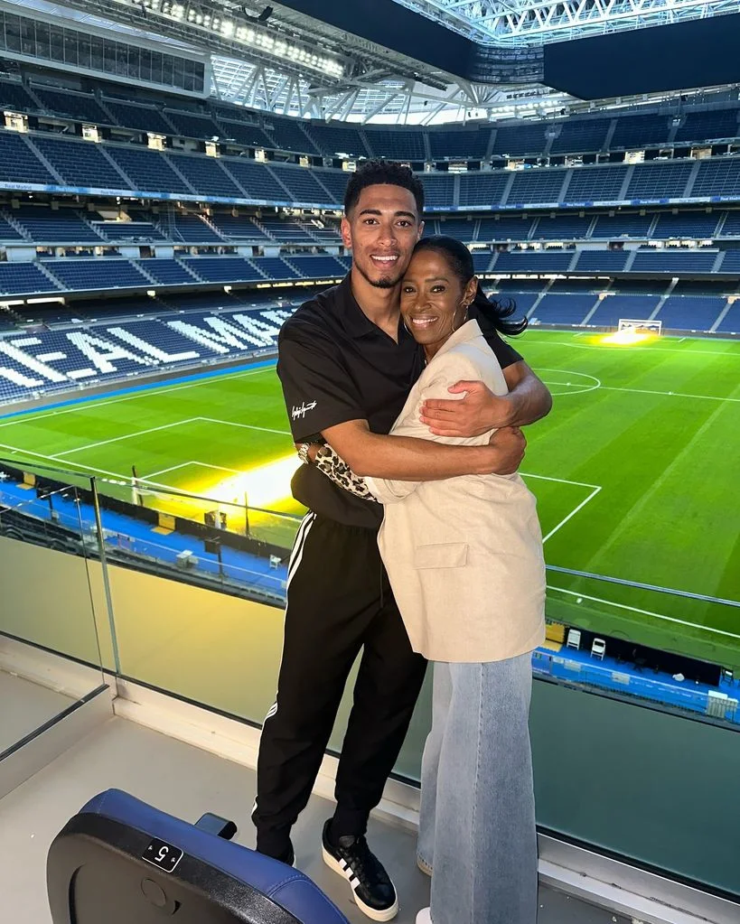 Jude Bellingham alongside his mum Denise Bellingham