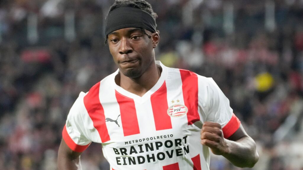 Noni Madueke plays for PSV
