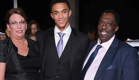 Trent Alexander-Arnold alongside his mother Dianne Alexander and father Michael Arnold